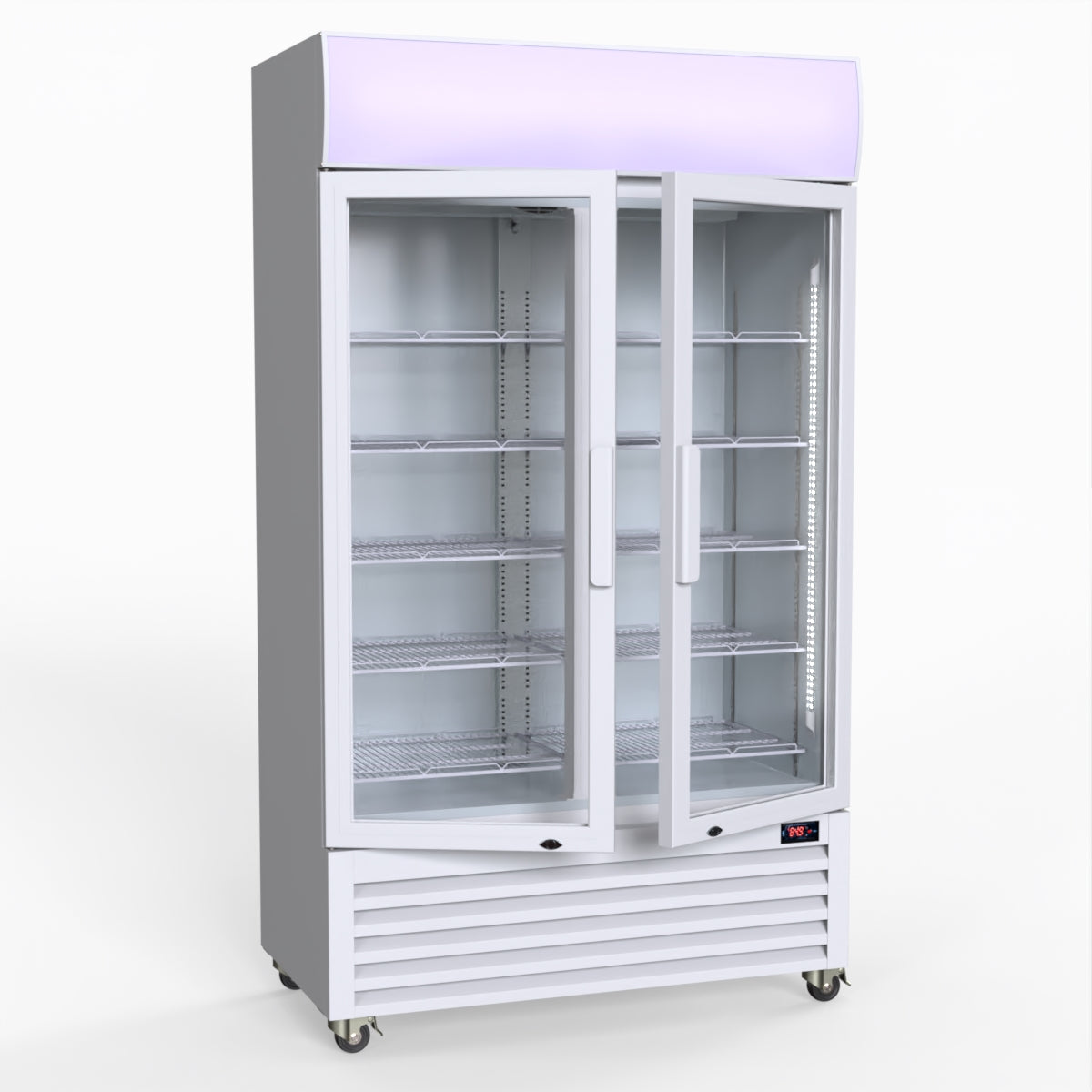 Thermaster 730L Medium Two Glass Door Upright Drink Fridge 112 X 61cm