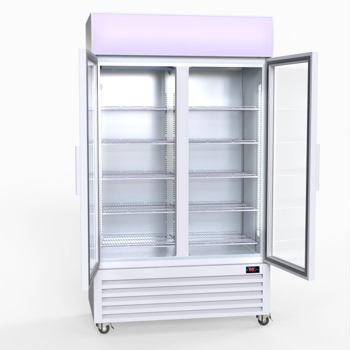 Thermaster 730L Medium Two Glass Door Upright Drink Fridge 112 X 61cm