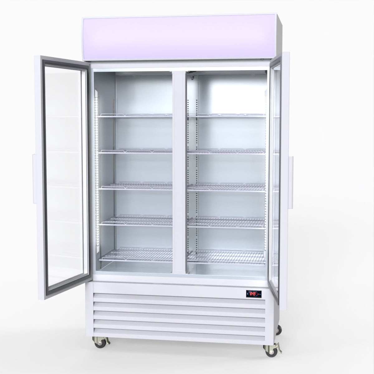 Thermaster 730L Medium Two Glass Door Upright Drink Fridge 112 X 61cm