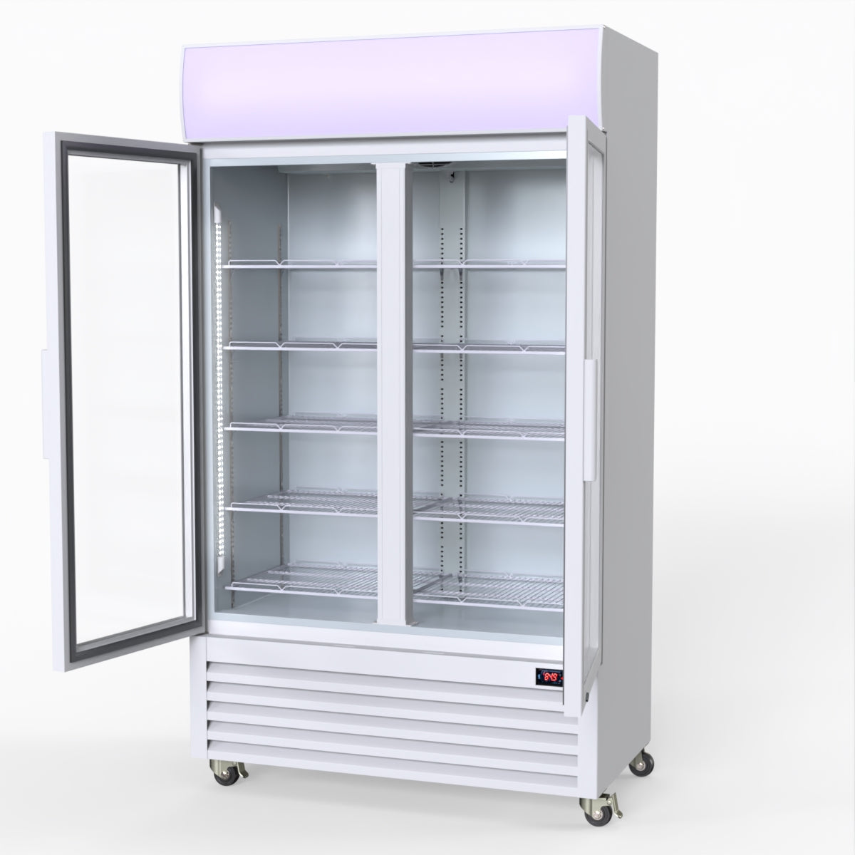 Thermaster 730L Medium Two Glass Door Upright Drink Fridge 112 X 61cm