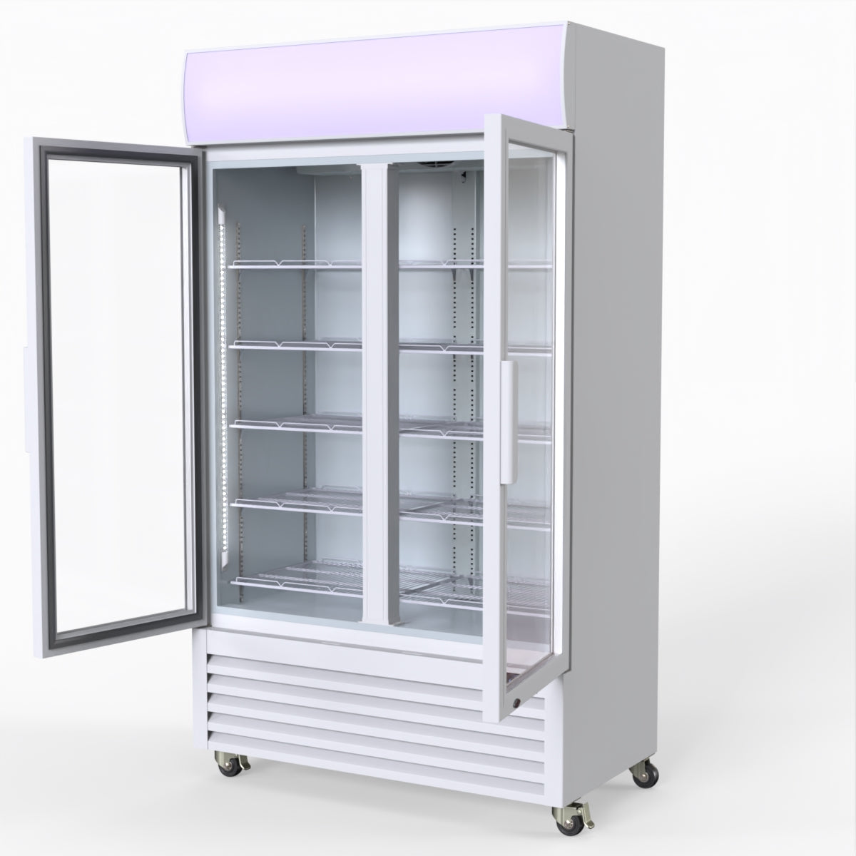 Thermaster 730L Medium Two Glass Door Upright Drink Fridge 112 X 61cm