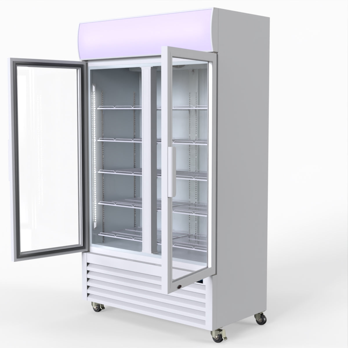 Thermaster 730L Medium Two Glass Door Upright Drink Fridge 112 X 61cm