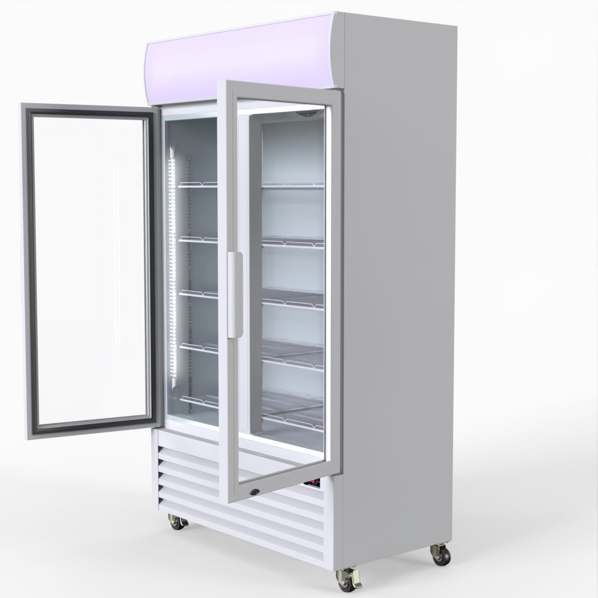 Thermaster 730L Medium Two Glass Door Upright Drink Fridge 112 X 61cm