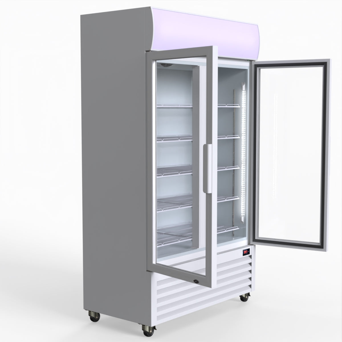 Thermaster 730L Medium Two Glass Door Upright Drink Fridge 112 X 61cm