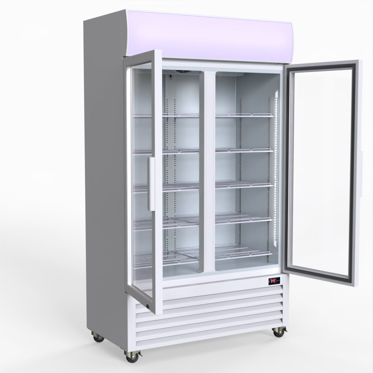 Thermaster 730L Medium Two Glass Door Upright Drink Fridge 112 X 61cm