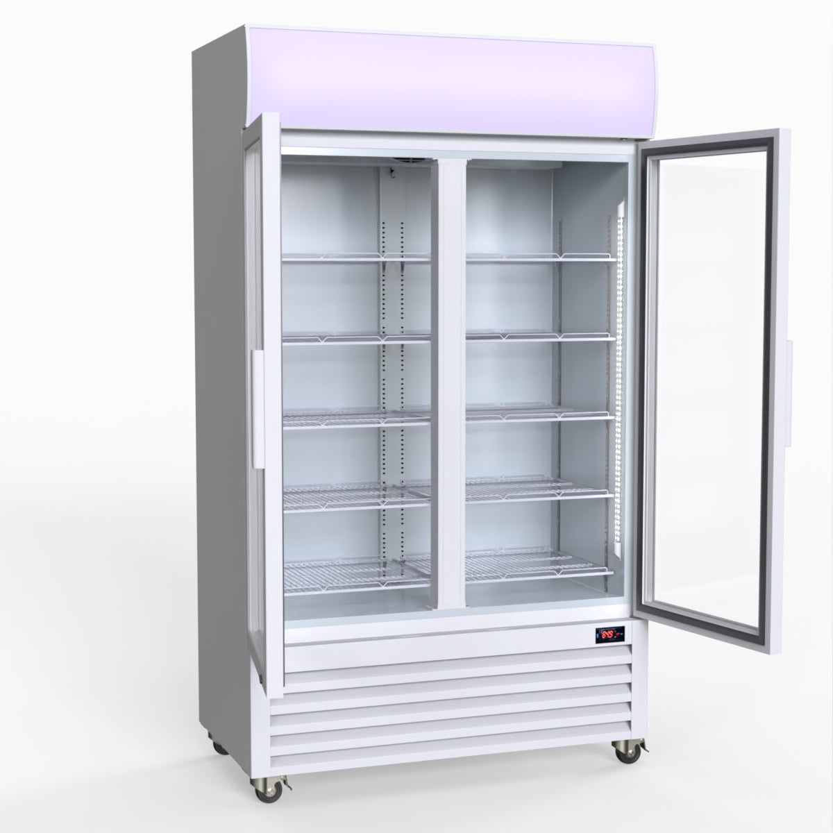 Thermaster 730L Medium Two Glass Door Upright Drink Fridge 112 X 61cm