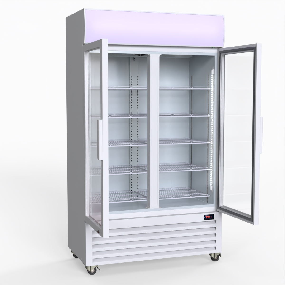 Thermaster 730L Medium Two Glass Door Upright Drink Fridge 112 X 61cm