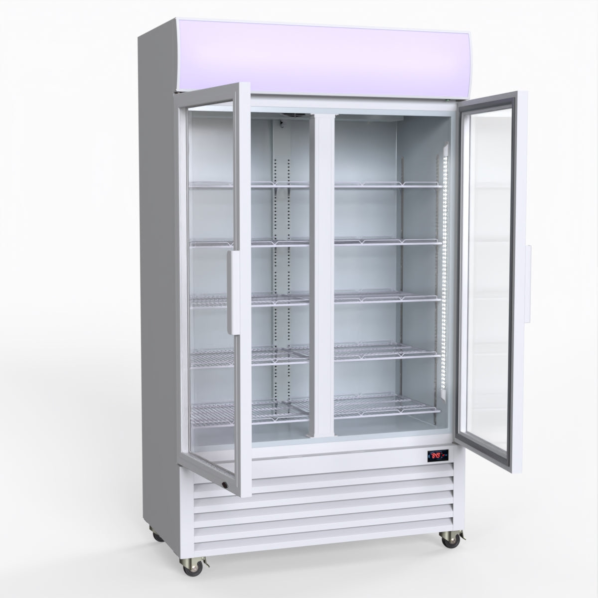 Thermaster 730L Medium Two Glass Door Upright Drink Fridge 112 X 61cm