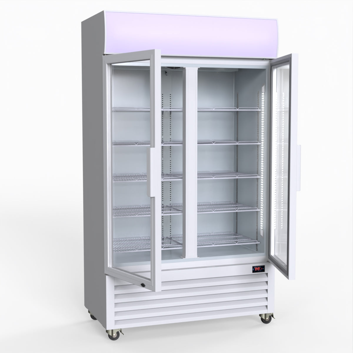 Thermaster 730L Medium Two Glass Door Upright Drink Fridge 112 X 61cm