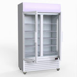 Thermaster 730L Medium Two Glass Door Upright Drink Fridge 112 X 61cm