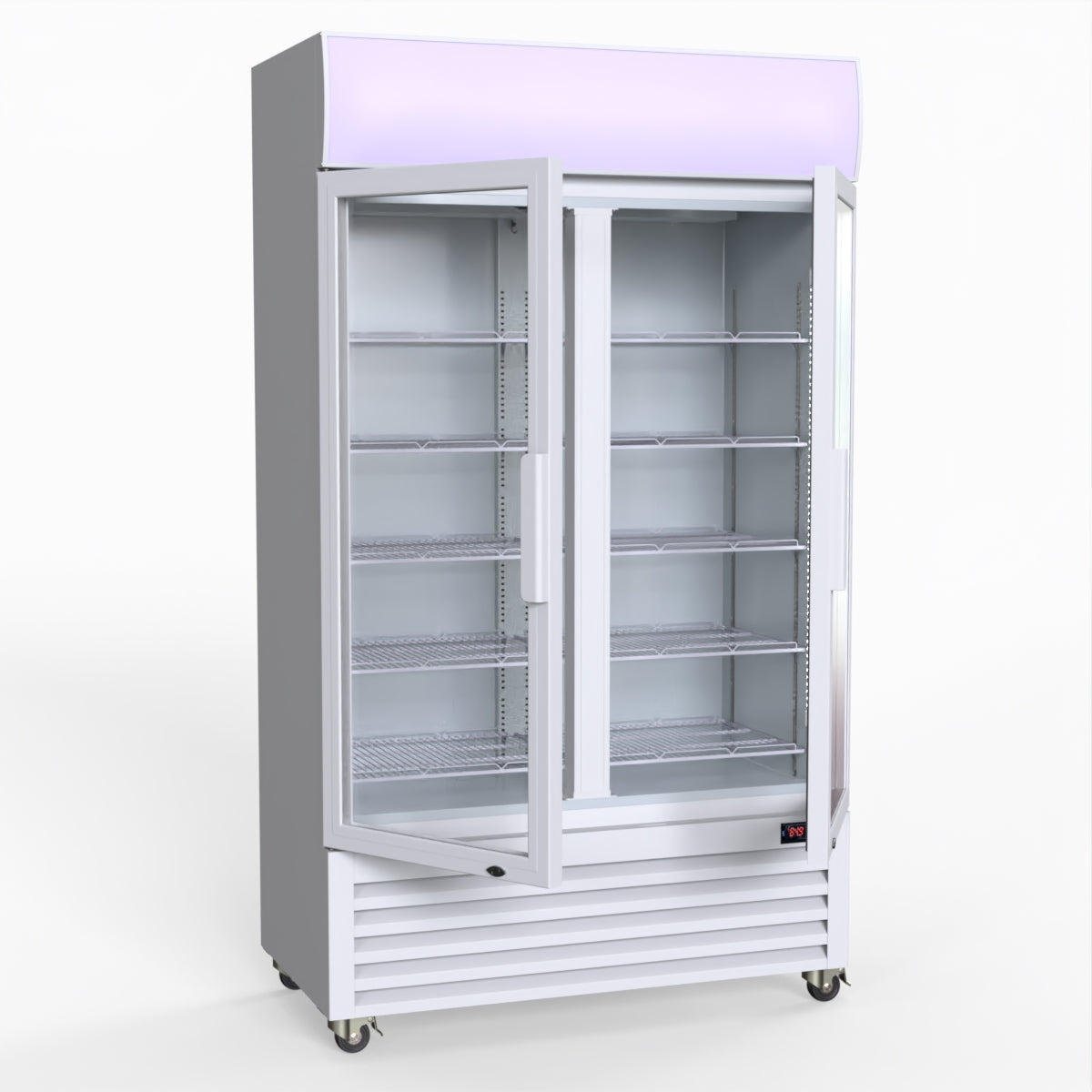 Thermaster 730L Medium Two Glass Door Upright Drink Fridge 112 X 61cm
