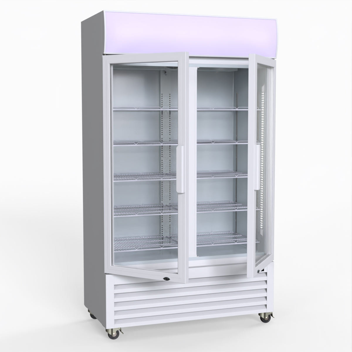 Thermaster 730L Medium Two Glass Door Upright Drink Fridge 112 X 61cm