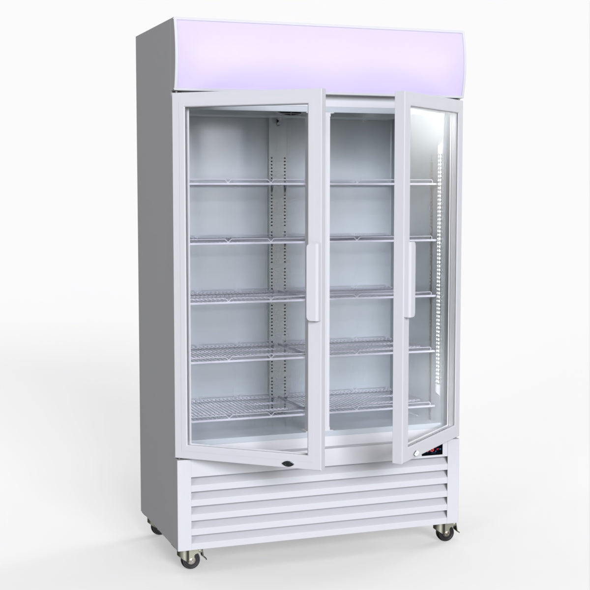 Thermaster 730L Medium Two Glass Door Upright Drink Fridge 112 X 61cm