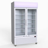Thermaster 730L Medium Two Glass Door Upright Drink Fridge 112 X 61cm