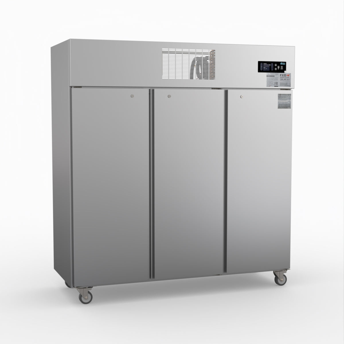 Thermaster 1500L Three Glass Door Freezer 184cm 10Amp