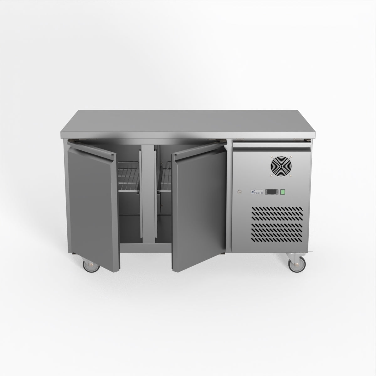 FED-X S/S Two Door Bench Fridge 136cm 10Amp