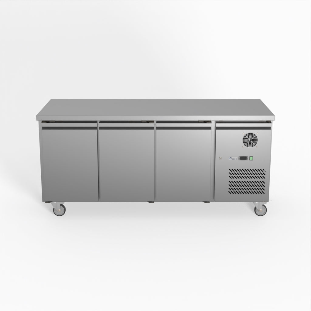 FED-X S/S Three Door Bench Fridge 180cm 10Amp