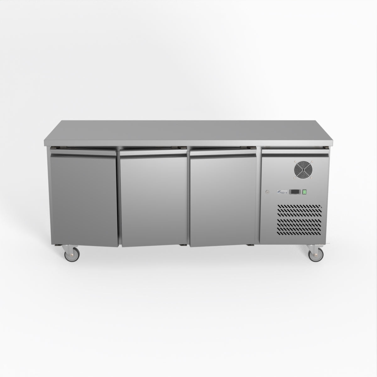 FED-X S/S Three Door Bench Fridge 180cm 10Amp
