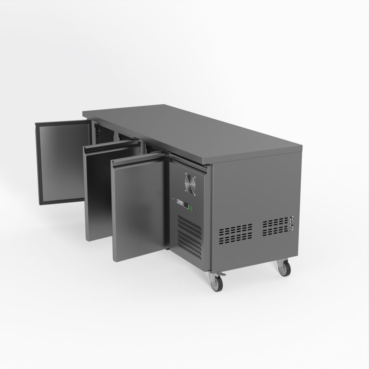 FED-X S/S Three Door Bench Fridge 180cm 10Amp