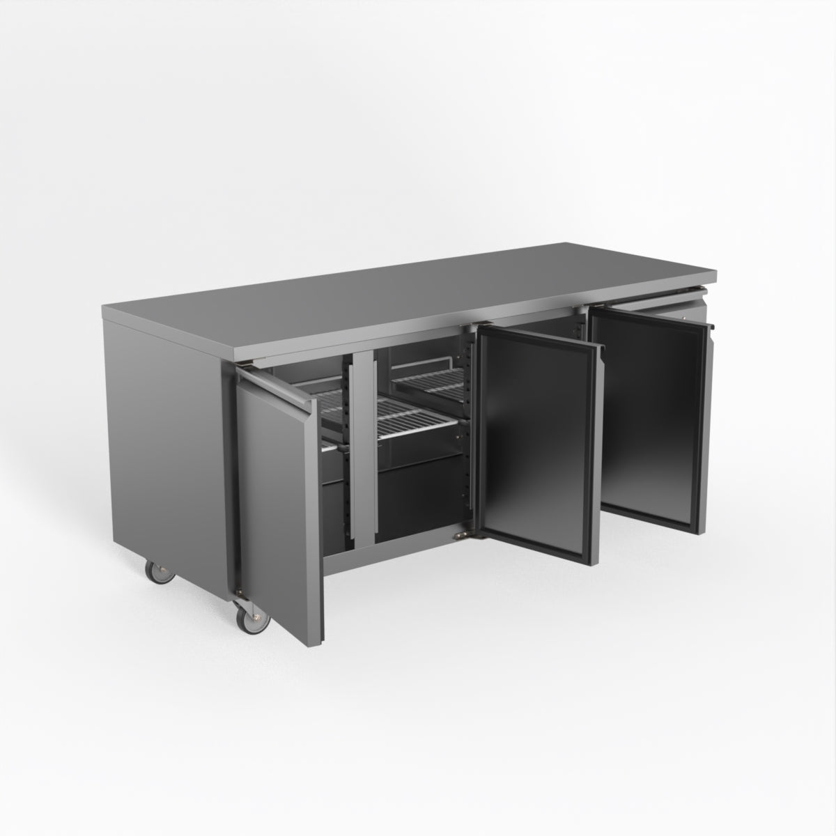 FED-X S/S Three Door Bench Fridge 180cm 10Amp