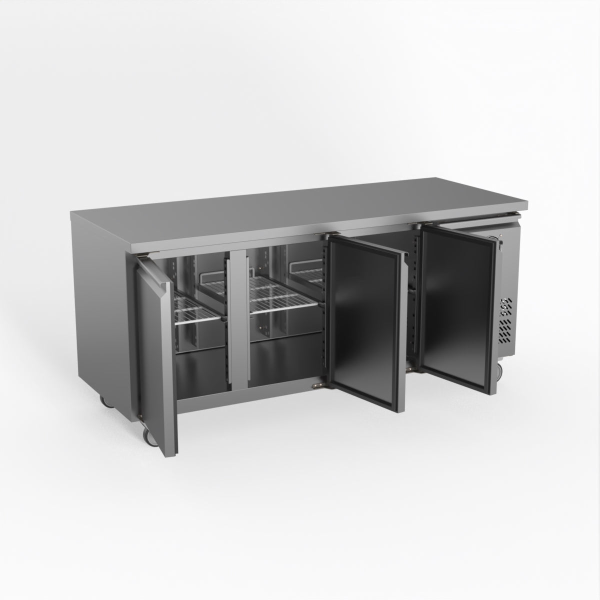 FED-X S/S Three Door Bench Fridge 180cm 10Amp