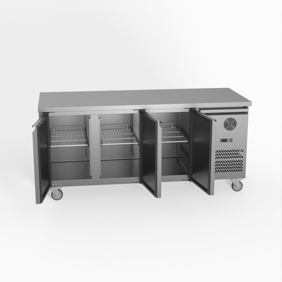 FED-X S/S Three Door Bench Fridge 180cm 10Amp