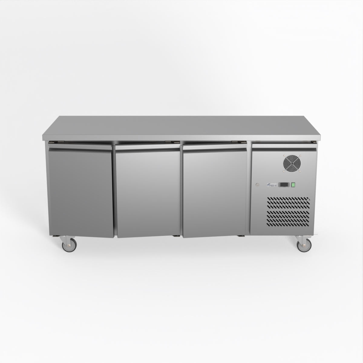 FED-X S/S Three Door Bench Fridge 180cm 10Amp