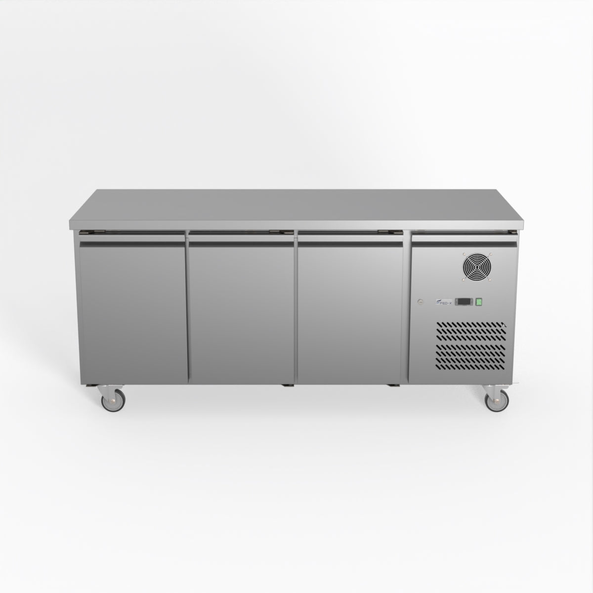 FED-X S/S Three Door Bench Fridge 180cm 10Amp