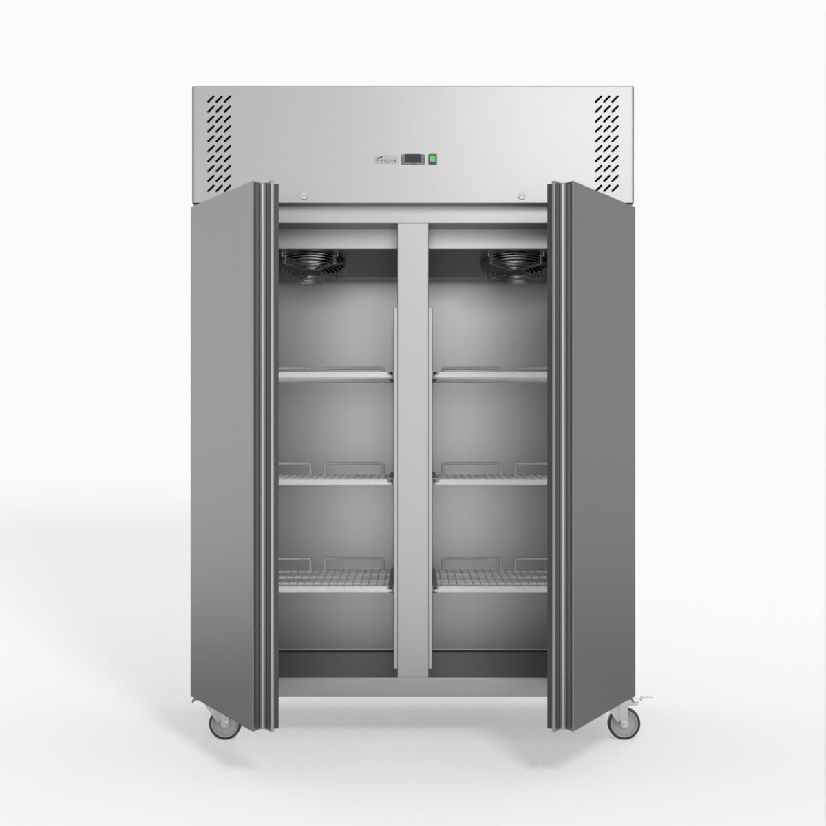 FED-X S/S Double Door Upright Fridge 134cm 10Amp