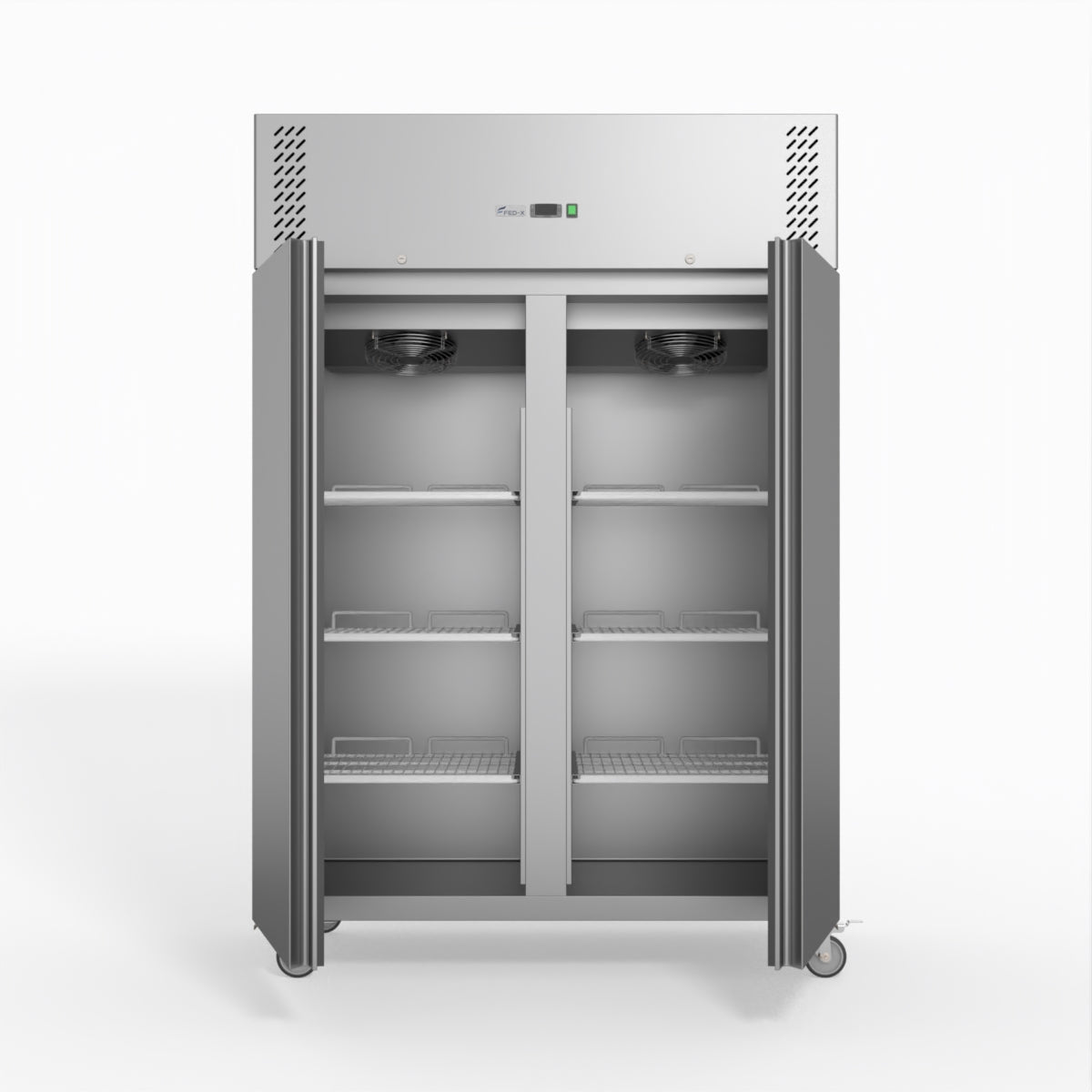 FED-X S/S Double Door Upright Fridge 134cm 10Amp