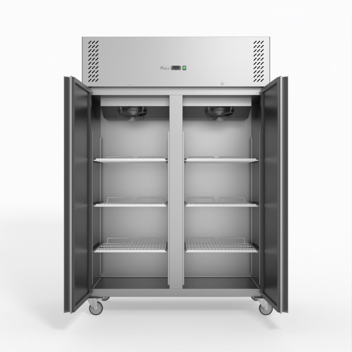 FED-X S/S Double Door Upright Fridge 134cm 10Amp