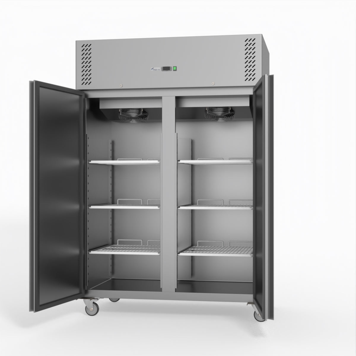 FED-X S/S Double Door Upright Fridge 134cm 10Amp