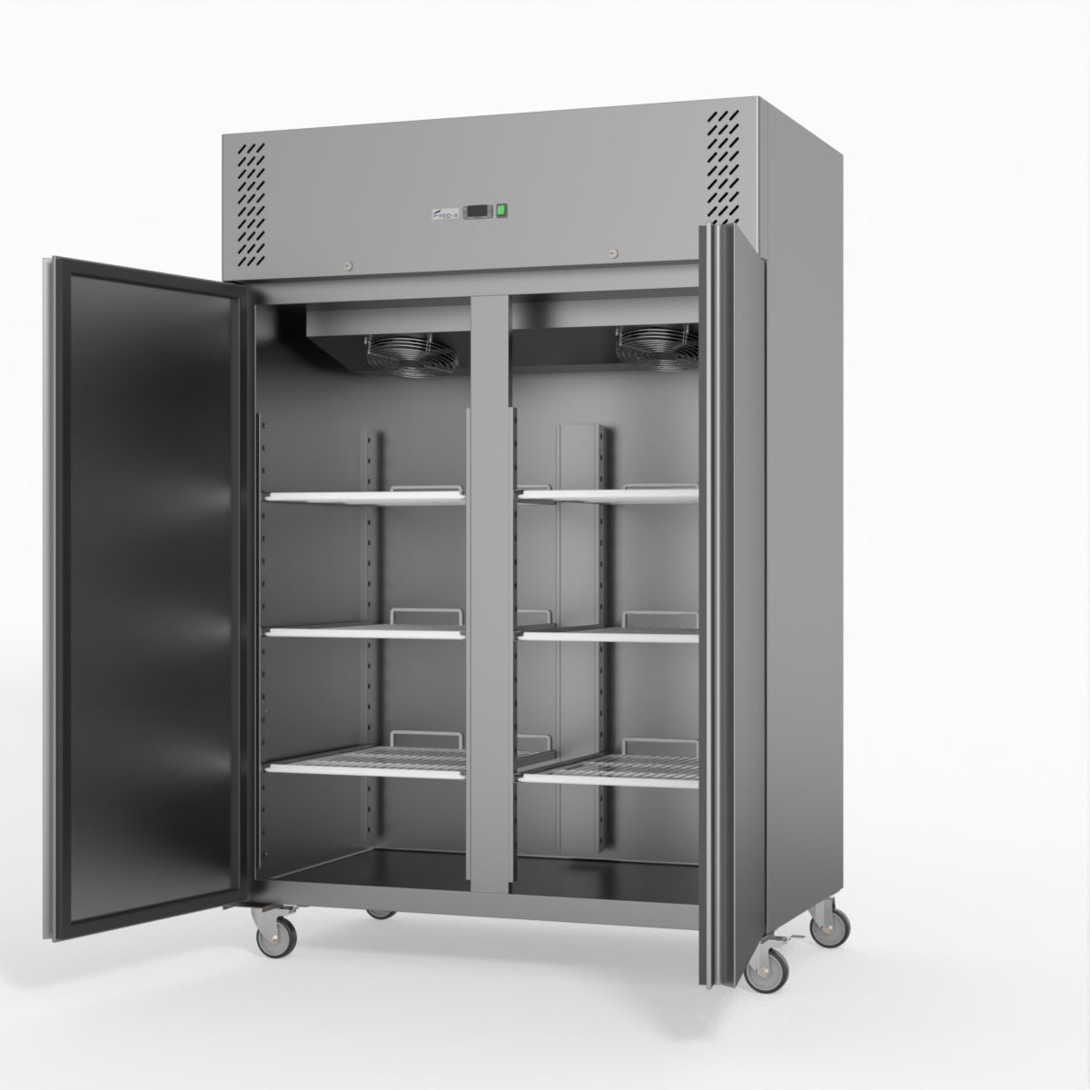 FED-X S/S Double Door Upright Fridge 134cm 10Amp