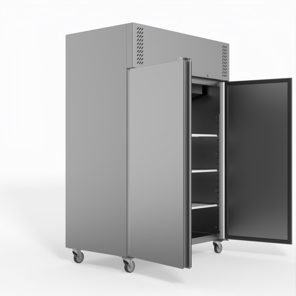 FED-X S/S Double Door Upright Fridge 134cm 10Amp