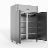 FED-X S/S Double Door Upright Fridge 134cm 10Amp