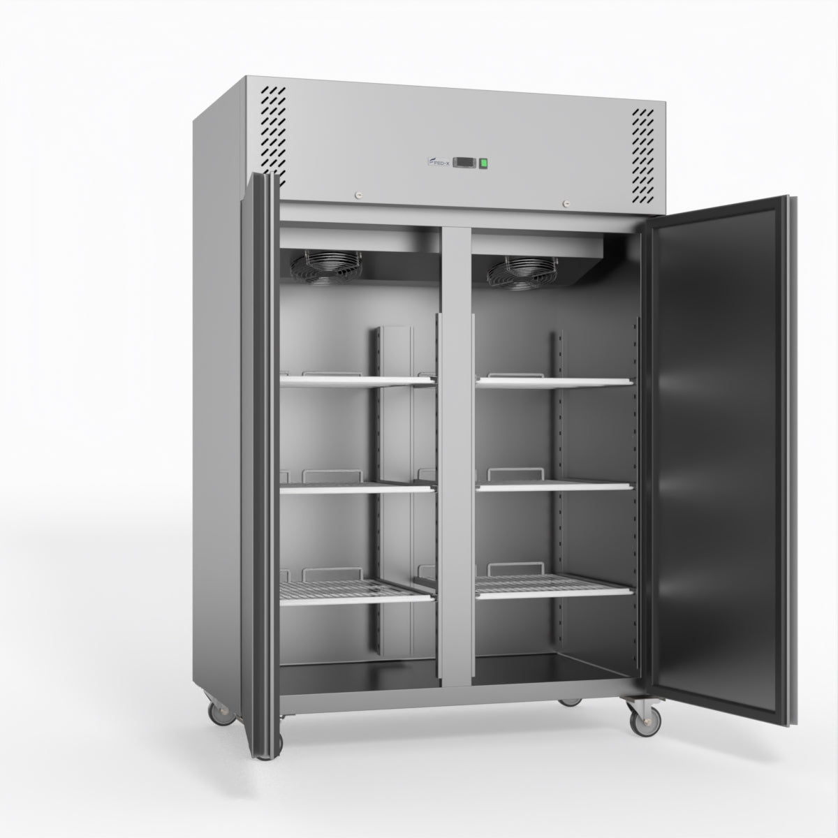 FED-X S/S Double Door Upright Fridge 134cm 10Amp
