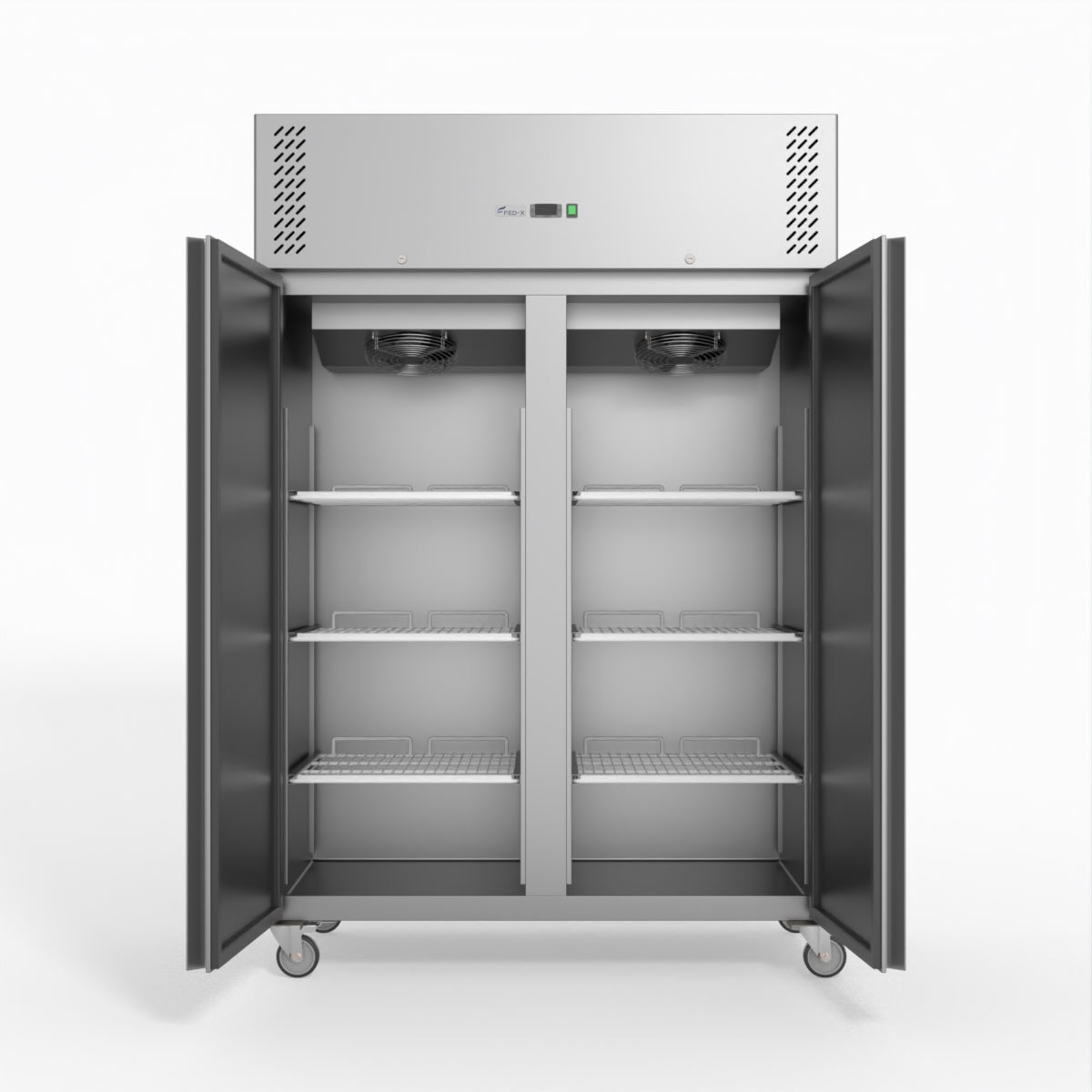 FED-X S/S Double Door Upright Fridge 134cm 10Amp