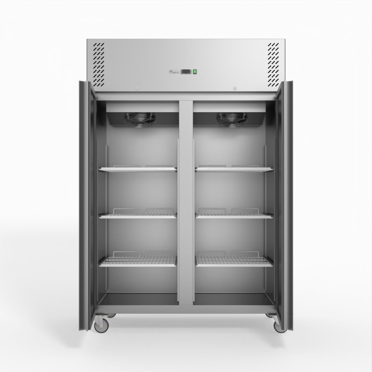 FED-X S/S Double Door Upright Fridge 134cm 10Amp