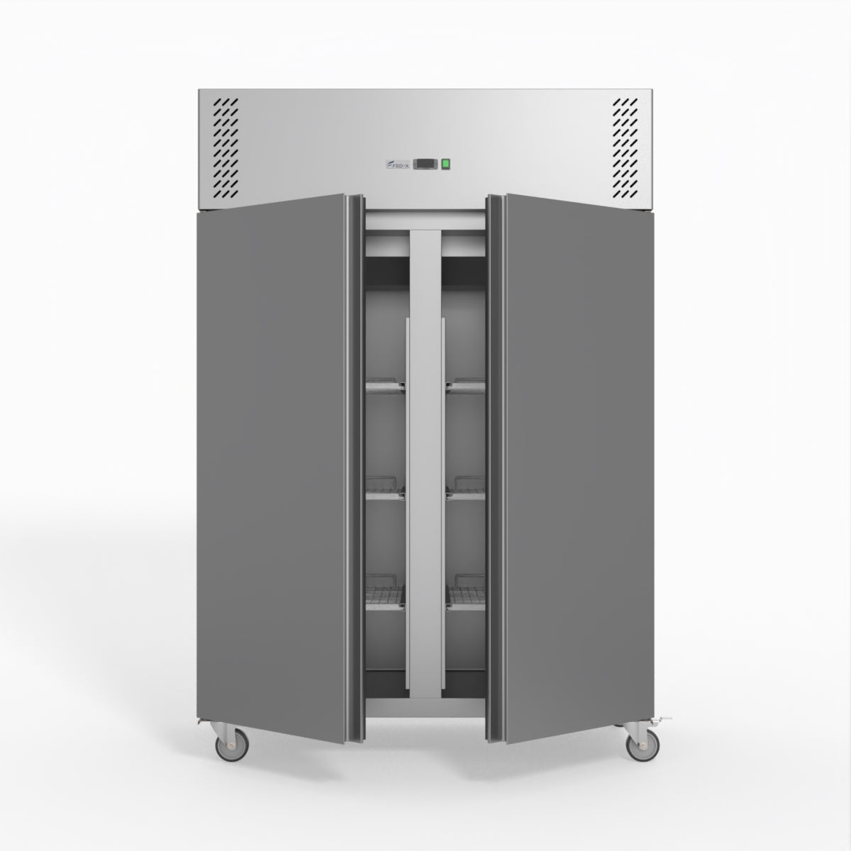 FED-X S/S Double Door Upright Fridge 134cm 10Amp