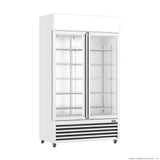 Thermaster 1200L Large Two Glass Door Upright Drink Fridge 133 X 69cm
