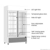 Thermaster 1200L Large Two Glass Door Upright Drink Fridge 133 X 69cm
