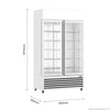 Thermaster 730L Medium Two Glass Door Upright Drink Fridge 112 X 61cm