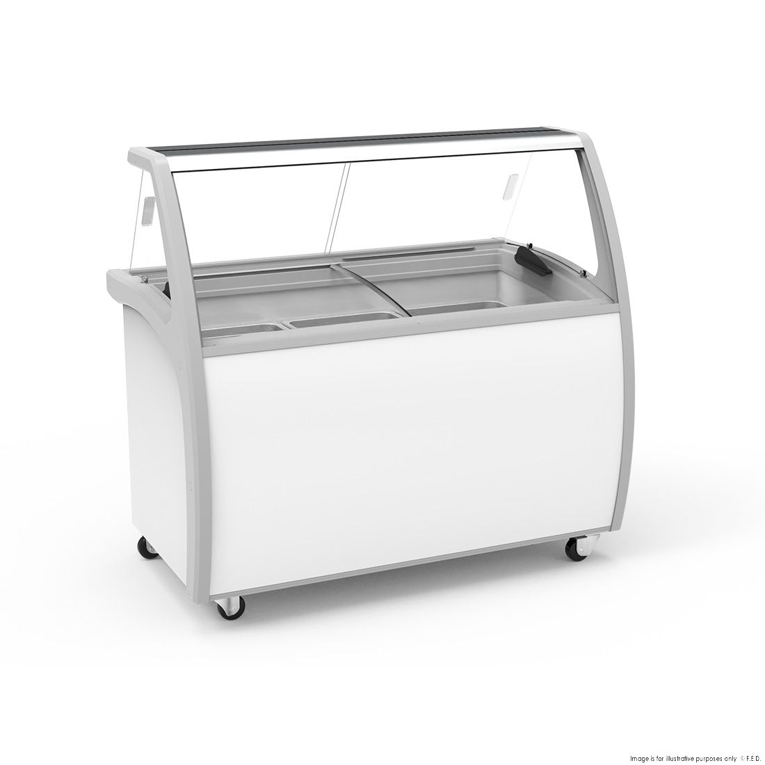 Gelato Ice Cream Display 9 Pan 135cm 10Amp