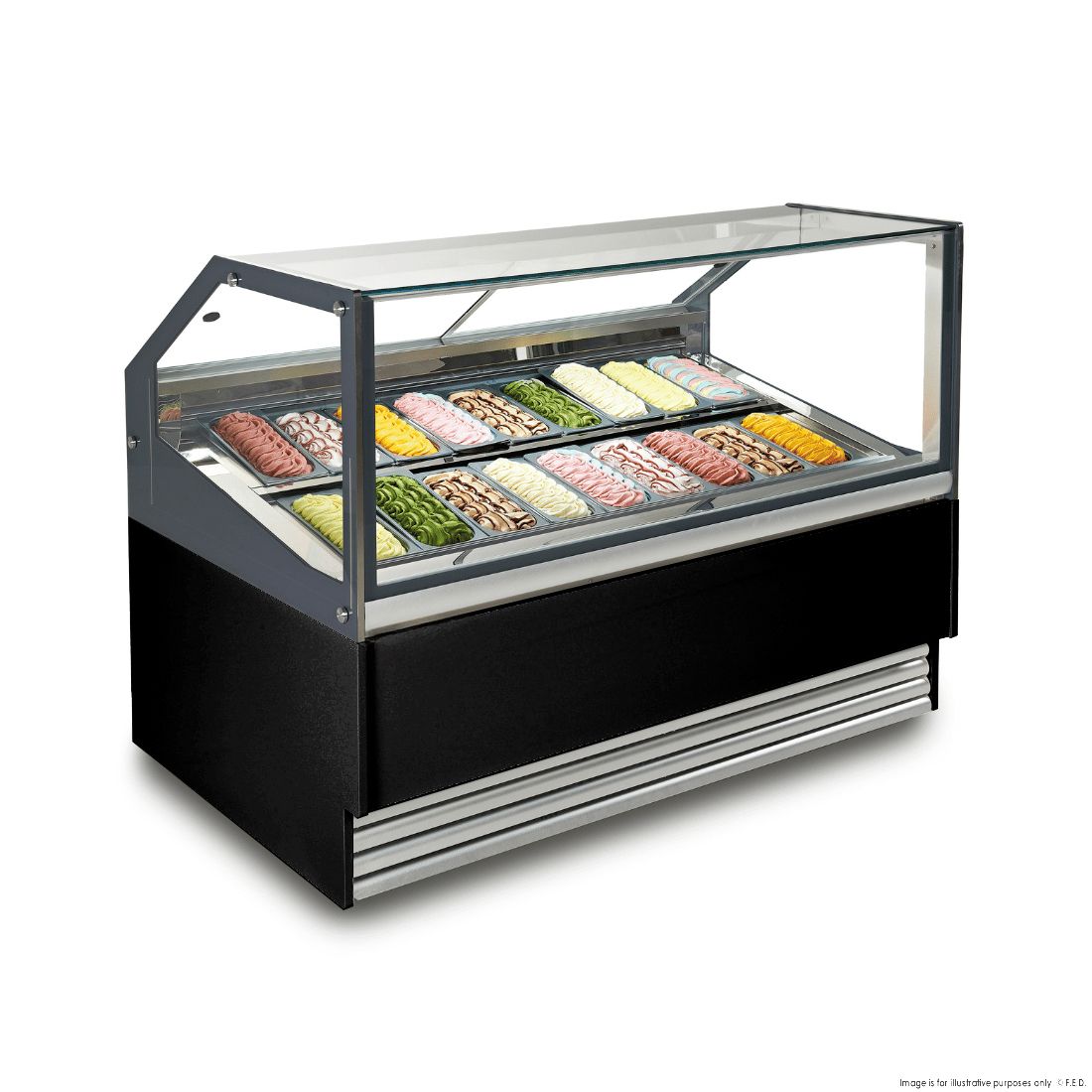 Bonvue Gelato Ice Cream Display 18 Pan 173cm 10Amp