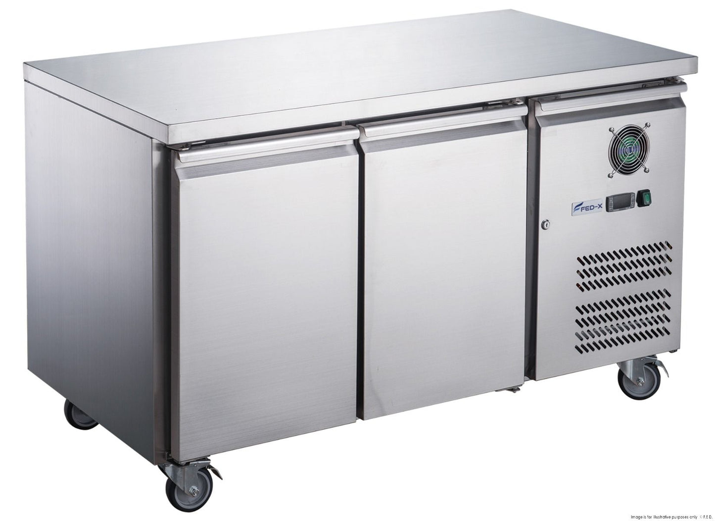 FED-X S/S Two Door Bench Fridge 136cm 10Amp