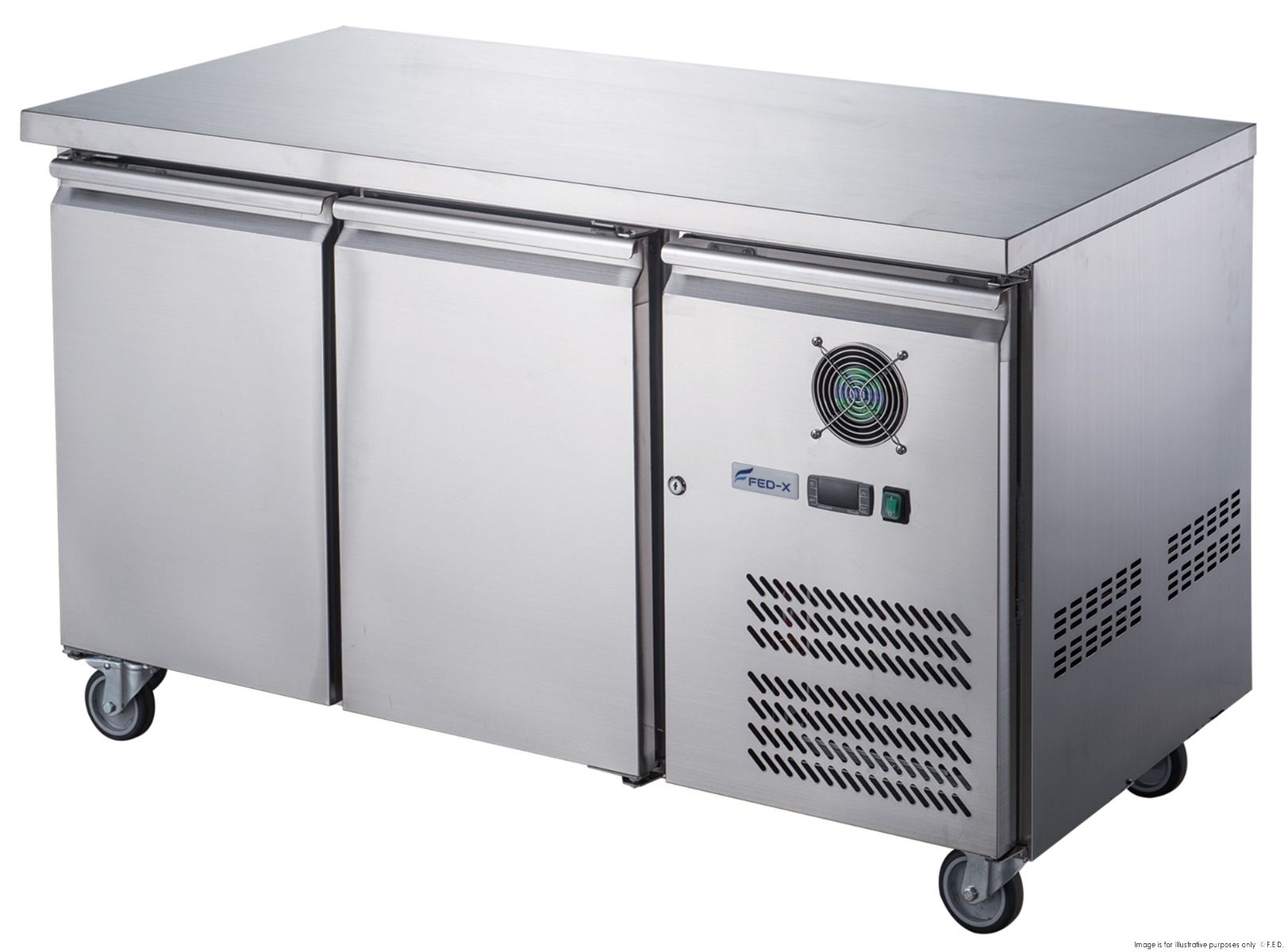 FED-X S/S Two Door Bench Fridge 136cm 10Amp