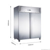 FED-X S/S Double Door Upright Fridge 134cm 10Amp