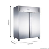 FED-X S/S Double Door Upright Freezer 134cm 10Amp
