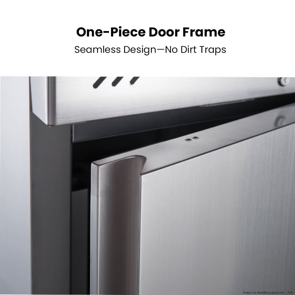 FED-X S/S Double Door Upright Fridge 134cm 10Amp