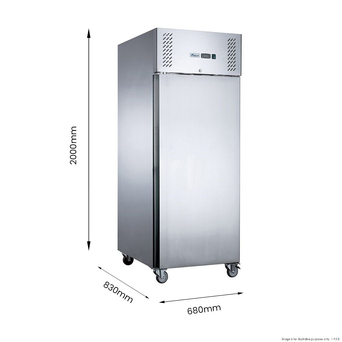 FED-X S/S Single Door Upright Fridge 74cm 10Amp